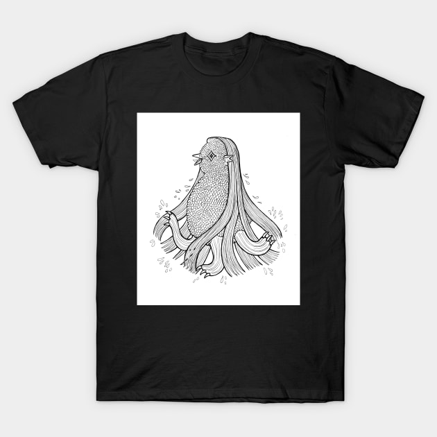 Amabie the Healer Yokai T-Shirt by sadnettles